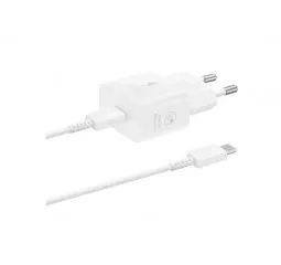 Сетевое зарядное устройство Samsung 25W PD Power Adapter (with Type-C cable) White (EP-T2510XWEGEU)