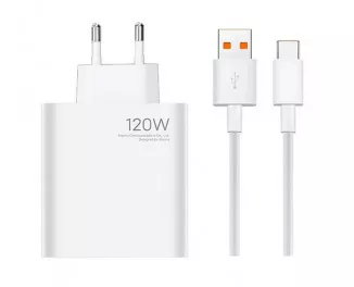 Мережевий зарядний пристрій Xiaomi 120W Charging Combo (Type-A) (BHR6034EU) EU White