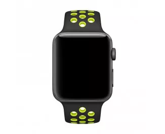 Силиконовый ремешок для Apple Watch 38/40/41mm Apple Nike Sport Band Black/Volt (MTMN2)