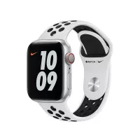Силиконовый ремешок для Apple Watch 44/45/46 mm Apple Nike Sport Band Pure Platinum/Black (ML893)