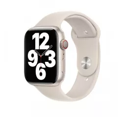 Силиконовый ремешок для Apple Watch 44/45/46 mm Apple Sport Band Starlight (MKUU3)