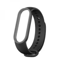 Силіконовий ремінець Xiaomi Mi Band 5/6 Black/Gray