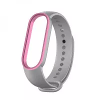 Силіконовий ремінець Xiaomi Mi Band 5/6 Gray/Pink