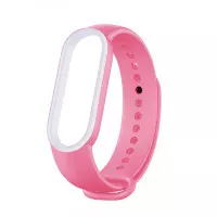 Силіконовий ремінець Xiaomi Mi Band 5/6 Pink/White