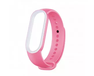 Силиконовый ремешок Xiaomi Mi Band 5/6 Pink/White