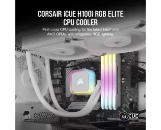 Система водяного охолодження Corsair iCUE H100i RGB Elite White (CW-9060078-WW)
