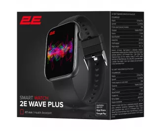 Смарт-годинник 2E Wave Plus 47mm Black (2E-CWW12BK)