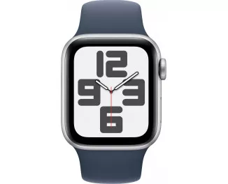 Смарт-часы Apple Watch SE 2 (2023) GPS 40mm Silver Aluminum Case with Storm Blue Sport Band - M/L (MRE23QP/A)