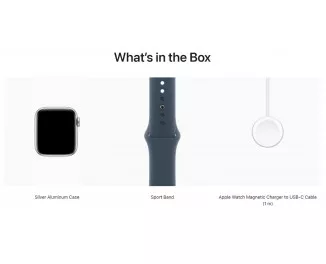 Смарт-часы Apple Watch SE 2 (2023) GPS 40mm Silver Aluminum Case with Storm Blue Sport Band - S/M (MRE13QP/A)