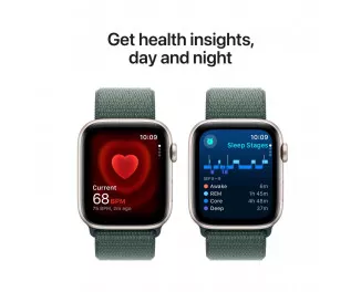 Смарт-часы Apple Watch SE 2 (2024) GPS 40mm Starlight Aluminum Case with Lake Green Sport Loop (MXEH3)