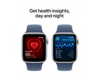 Смарт-часы Apple Watch SE 2 (2024) GPS 44mm Silver Aluminum Case with Denim Sport Band - M/L (MXER3)