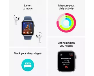 Смарт-часы Apple Watch SE 2 (2024) GPS + Cellular 44mm Midnight Aluminum Case with Midnight Sport Band - M/L (MXG23, MNPY3, MNU03, MRH73)