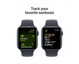 Смарт-часы Apple Watch SE 2 (2024) GPS + Cellular 44mm Midnight Aluminum Case with Midnight Sport Band - M/L (MXG23, MNPY3, MNU03, MRH73)