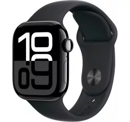 Смарт-часы Apple Watch Series 10 GPS 42mm Jet Black Aluminum Case with Black Sport Band - M/L (MWWF3)