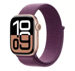 Смарт-часы Apple Watch Series 10 GPS 42mm Rose Gold Aluminum Case with Plum Sport Loop (MWWK3)