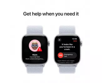 Смарт-часы Apple Watch Series 10 GPS 42mm Silver Aluminum Case with Blue Cloud Sport Loop (MWWD3)