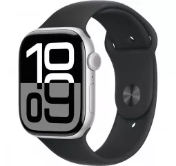 Смарт-часы Apple Watch Series 10 GPS 46mm Silver Aluminum Case with Black Sport Band - S/M (MWX03 + MXM23)