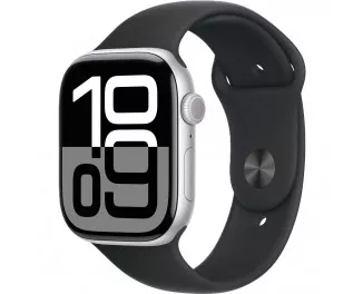 Смарт-часы Apple Watch Series 10 GPS 46mm Silver Aluminum Case with Black Sport Band - S/M (MWX03 + MXM23)
