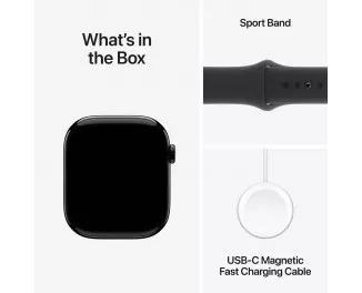 Смарт-часы Apple Watch Series 10 GPS + Cellular 42mm Jet Black Aluminum Case with Black Sport Band - S/M (MWX63)