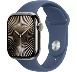 Смарт-часы Apple Watch Series 10 GPS + Cellular 42mm Natural Titanium Case with Denim Sport Band - M/L (MX0J3+MXLF3)