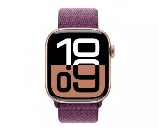 Смарт-годинник Apple Watch Series 10 GPS + Cellular 42mm Rose Gold Aluminum Case with Plum Sport Loop (MWWK3)
