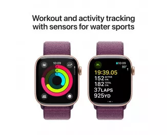 Смарт-годинник Apple Watch Series 10 GPS + Cellular 42mm Rose Gold Aluminum Case with Plum Sport Loop (MWWK3)