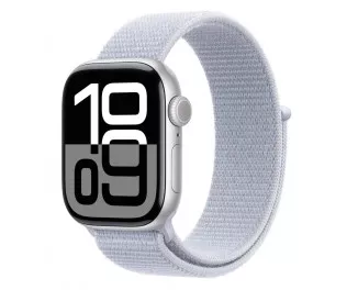 Смарт-часы Apple Watch Series 10 GPS + Cellular 42mm Silver Aluminum Case with Blue Cloud Sport Loop (MWX53)