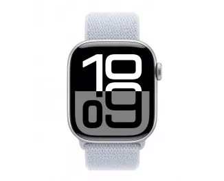 Смарт-часы Apple Watch Series 10 GPS + Cellular 42mm Silver Aluminum Case with Blue Cloud Sport Loop (MWX53)