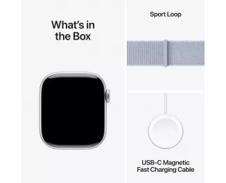 Смарт-часы Apple Watch Series 10 GPS + Cellular 42mm Silver Aluminum Case with Blue Cloud Sport Loop (MWX53)