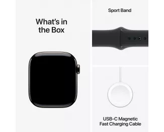 Смарт-часы Apple Watch Series 10 GPS + Cellular 42mm Slate Titanium Case with Black Sport Band - M/L (MWXH3)
