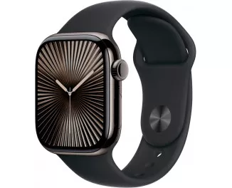 Смарт-часы Apple Watch Series 10 GPS + Cellular 46mm Slate Titanium Case with Black Sport Band - S/M (MWYD3)