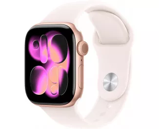 Смарт-часы Apple Watch Series 11 GPS 42mm Rose Gold Aluminum Case with Light Blush Sport Band - S/M (MEU04)