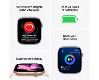 Смарт-часы Apple Watch Series 11 GPS + Cellular 42mm Natural Titanium Case with Natural Milanese Loop (MF8P4)