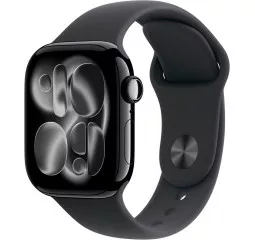 Смарт-часы Apple Watch Series 11 GPS + Cellular 46mm Jet Black Aluminum Case with Black Sport Band - M/L (MFC44)