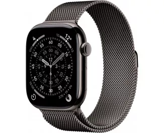 Смарт-часы Apple Watch Series 11 GPS + Cellular 46mm Slate Titanium Case with Slate Milanese Loop - S/M (MFD34)