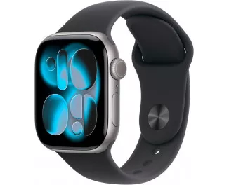 Смарт-годинник Apple Watch Series 11 GPS + Cellular 46mm Space Gray Aluminum Case with Black Sport Band - M/L (MFCA4)