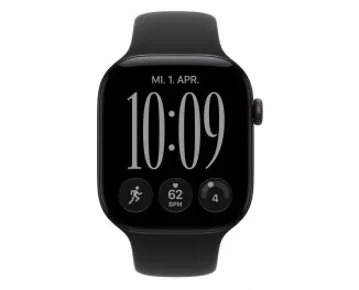 Смарт-часы Apple Watch Series 12 GPS 46mm Black Aluminum Case with Black Sport Band - M/L (MJEL4)