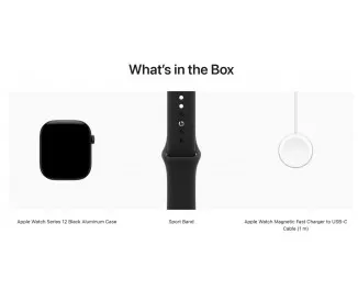 Смарт-часы Apple Watch Series 12 GPS 46mm Black Aluminum Case with Black Sport Band - M/L (MJEL4)