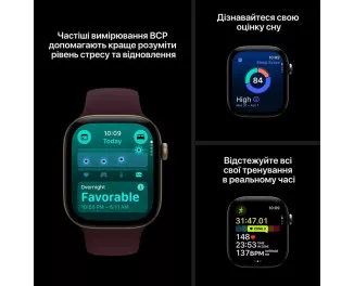 Смарт-часы Apple Watch Series 12 GPS 46mm Dark Bronze Aluminum Case with Olive Sport Band - S/M (MJEQ4)