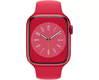 Смарт-часы Apple Watch Series 8 GPS 41mm (PRODUCT)RED Aluminum Case with (PRODUCT)RED Sport Band - S/M (MNUG3)