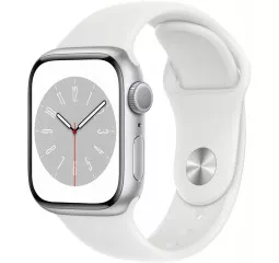 Смарт-часы Apple Watch Series 8 GPS 41mm Silver Aluminum Case with White Sport Band - S/M (MP6L3)