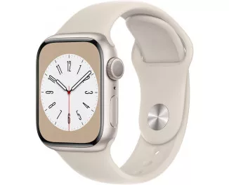 Смарт-часы Apple Watch Series 8 GPS 41mm Starlight Aluminum Case with Starlight Sport Band - S/M (MNU93)