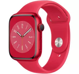 Смарт-часы Apple Watch Series 8 GPS 45mm (PRODUCT)RED Aluminum Case with (PRODUCT)RED Sport Band (MNP43)