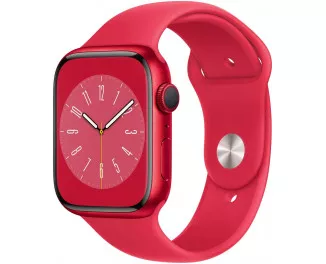Смарт-часы Apple Watch Series 8 GPS 45mm (PRODUCT)RED Aluminum Case with (PRODUCT)RED Sport Band (MNP43)
