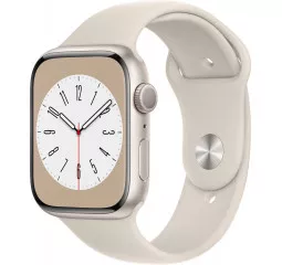 Смарт-часы Apple Watch Series 8 GPS 45mm Starlight Aluminum Case with Starlight Sport Band (MNP23)