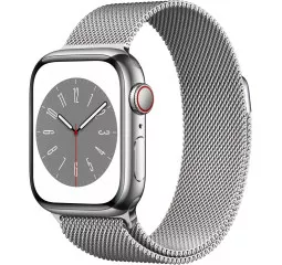 Смарт-часы Apple Watch Series 8 GPS + Cellular 41mm Silver Stainless Steel Case with Silver Milanese Loop (MNJ73, MNJ83, MNJ93)