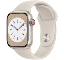 Смарт-часы Apple Watch Series 8 GPS + Cellular 41mm Starlight Aluminum Case with Starlight Sport Band - S/M (MNUX3)