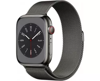 Смарт-часы Apple Watch Series 8 GPS + Cellular 45mm Graphite Stainless Steel Case with Graphite Milanese Loop (MNKW3/MNKX3)