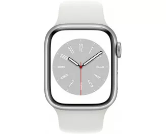 Смарт-часы Apple Watch Series 8 GPS + Cellular 45mm Silver Aluminum Case with White Sport Band (MP4J3)