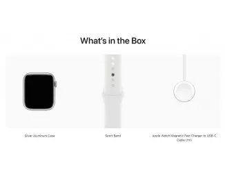 Смарт-часы Apple Watch Series 8 GPS + Cellular 45mm Silver Aluminum Case with White Sport Band (MP4J3)